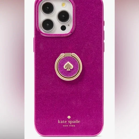 kate spade | Accessories | New Kate Spade Dark Pink Glitter Iphone 5 Pro  Max Case With Ring Stand | Poshmark